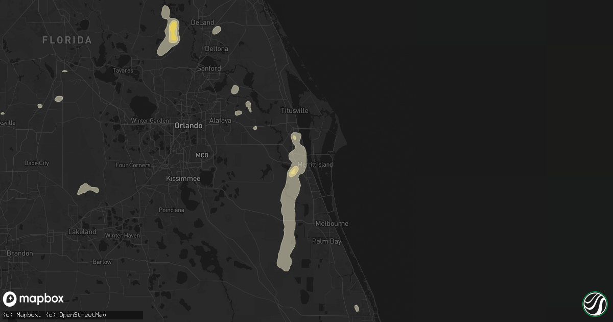 Hail map in Cocoa, FL on August 20, 2026