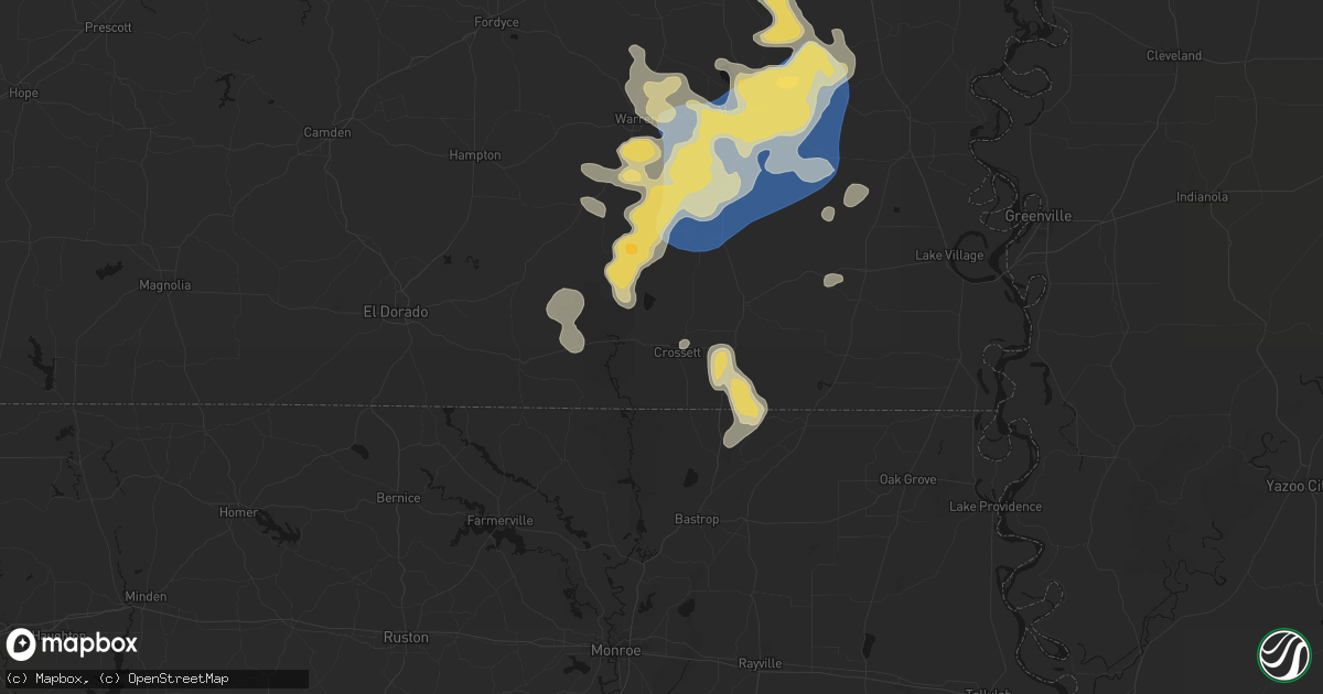 Hail map in Crossett, AR on August 20, 2026