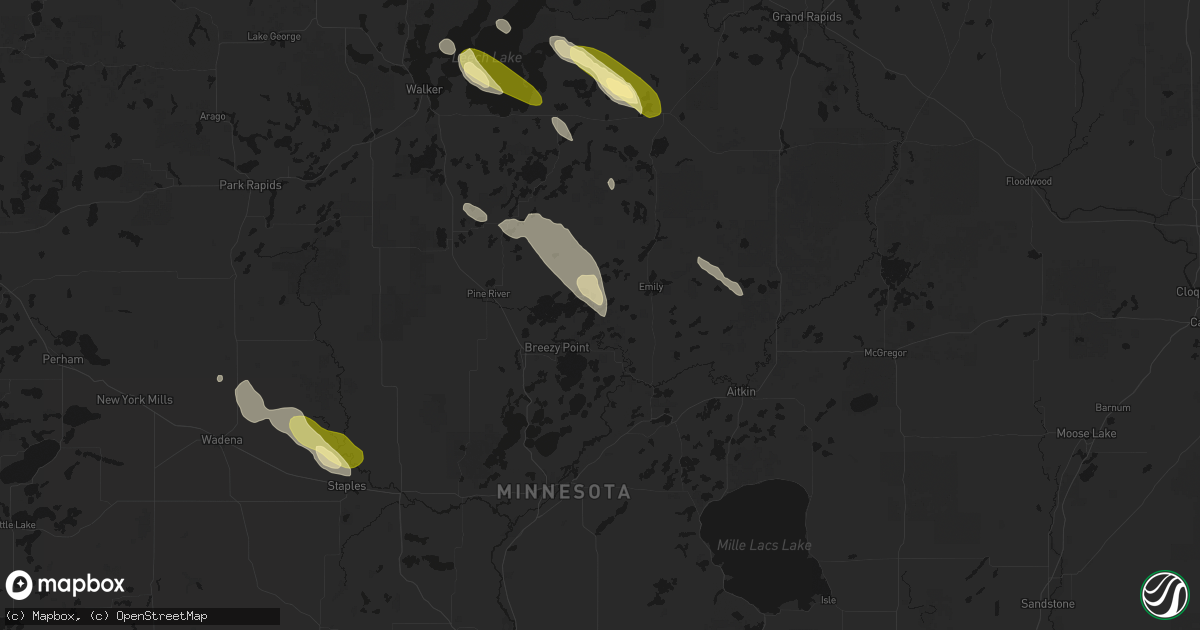 Hail map in Crosslake, MN on August 20, 2026