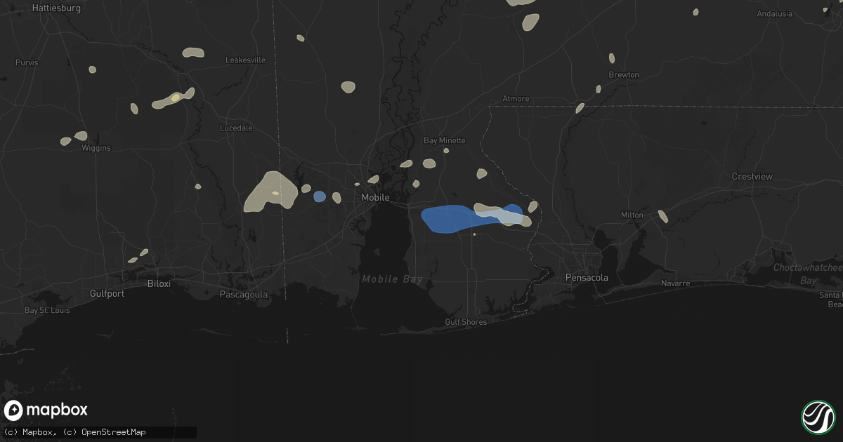 Hail map in Daphne, AL on August 20, 2026