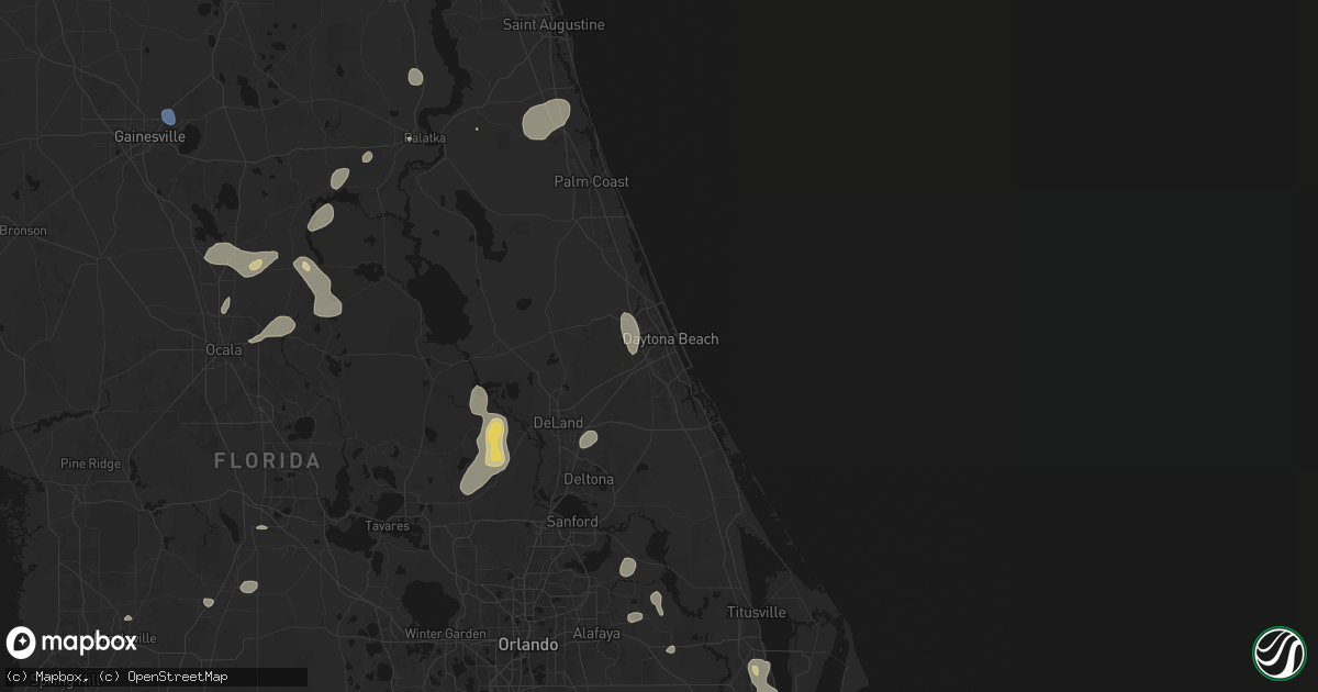 Hail map in Daytona Beach, FL on August 20, 2026