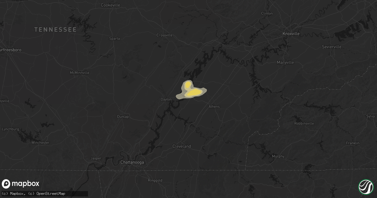 Hail map in Decatur, TN on August 20, 2026