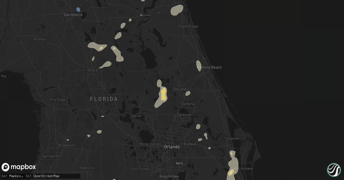 Hail map in Deland, FL on August 20, 2026