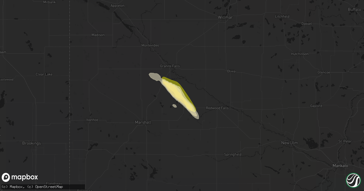 Hail map in Echo, MN on August 20, 2026