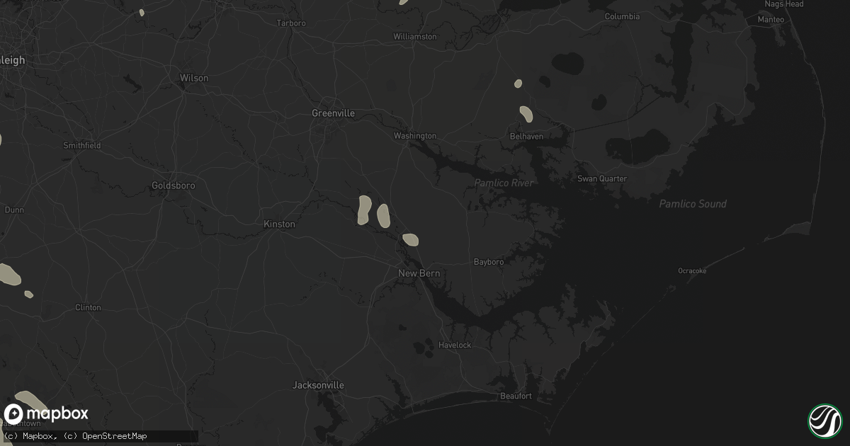 Hail map in Ernul, NC on August 20, 2026