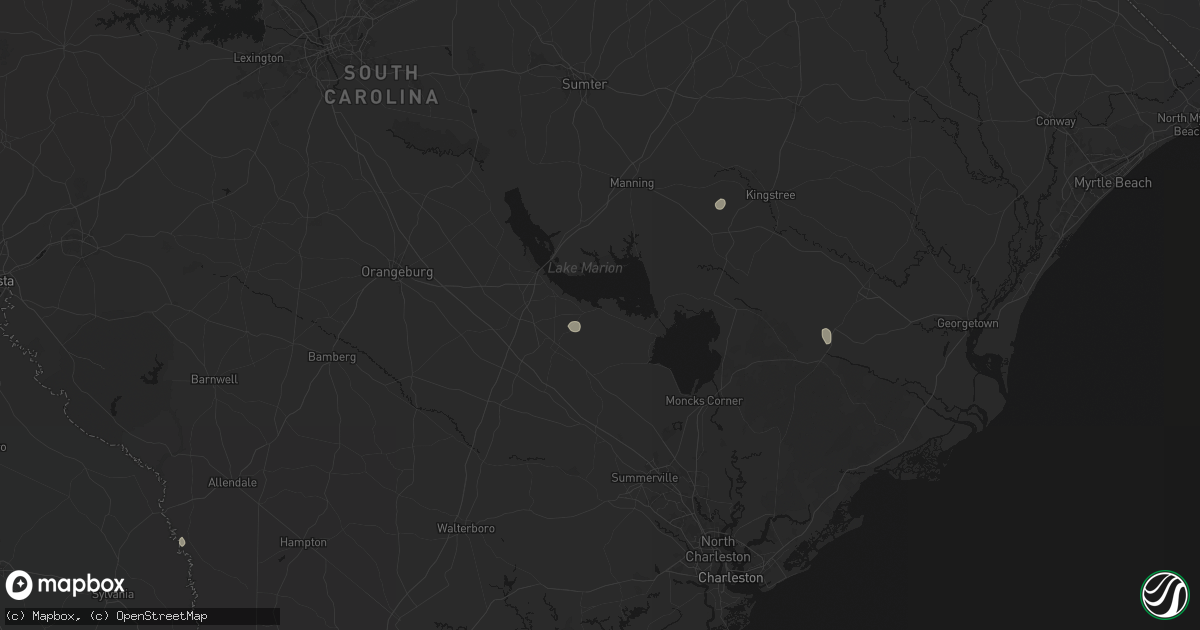 Hail map in Eutawville, SC on August 20, 2026