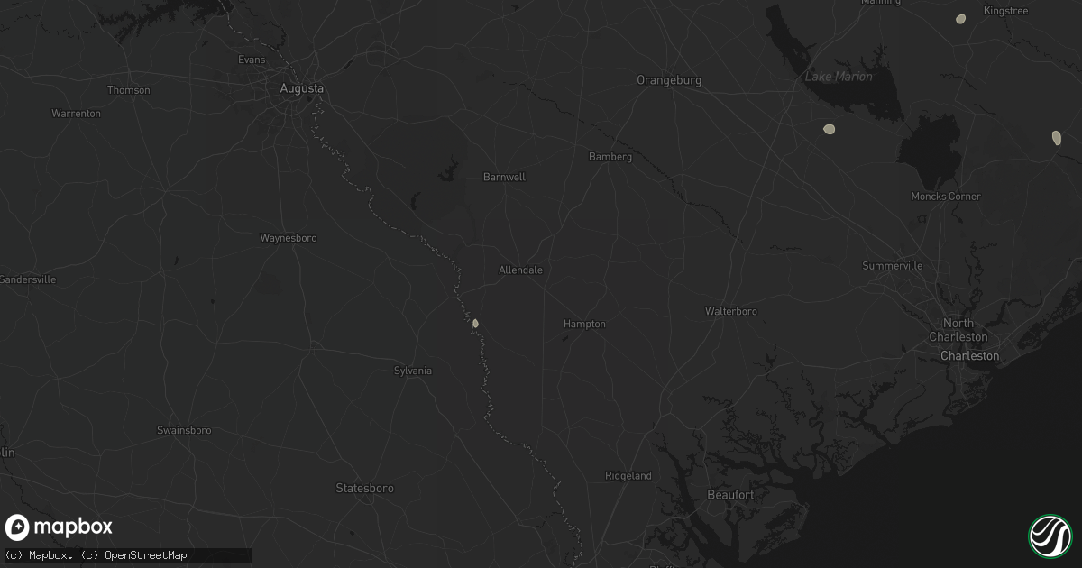 Hail map in Fairfax, SC on August 20, 2026