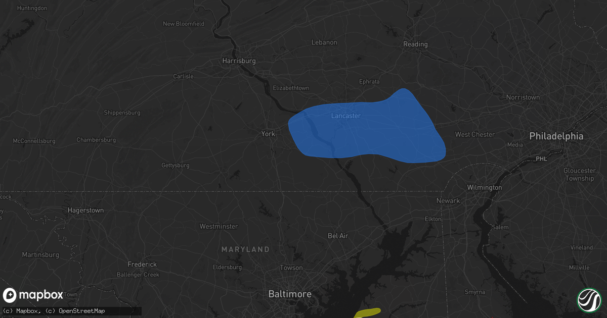 Hail map in Felton, PA on August 20, 2026