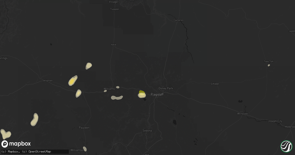 Hail map in Flagstaff, AZ on August 20, 2026