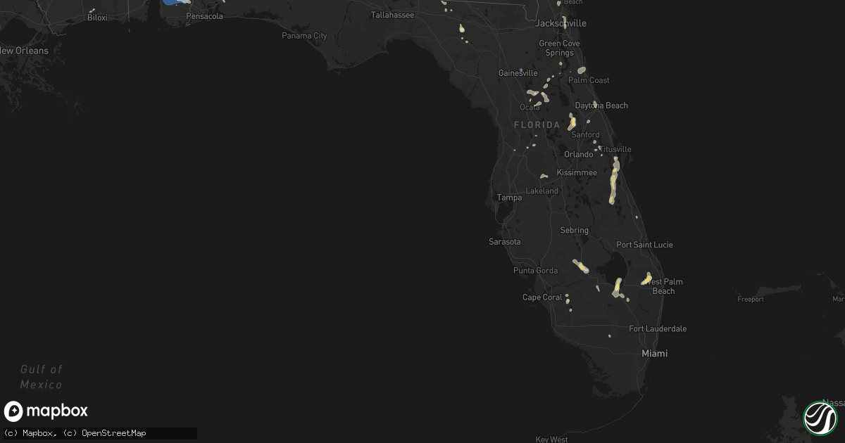 Hail map in Florida on August 20, 2026