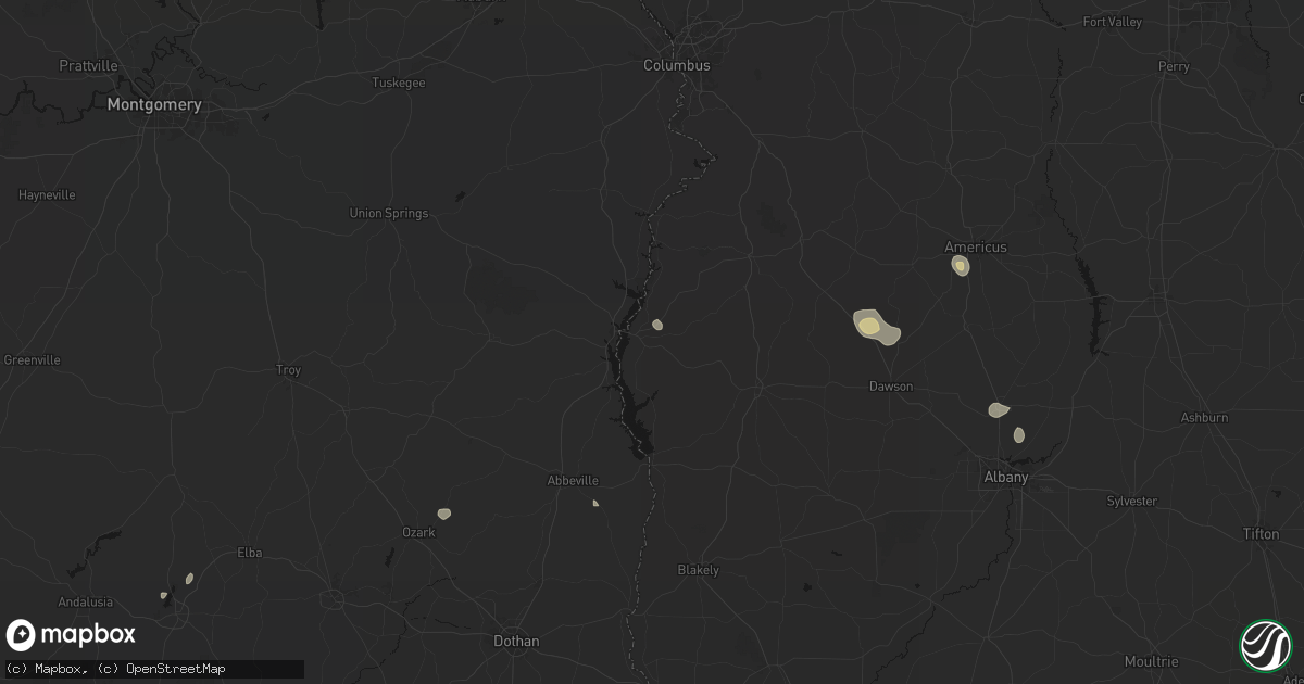 Hail map in Georgetown, GA on August 20, 2026