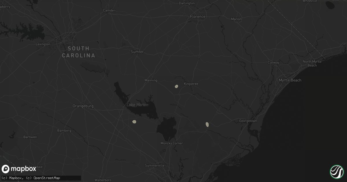 Hail map in Greeleyville, SC on August 20, 2026