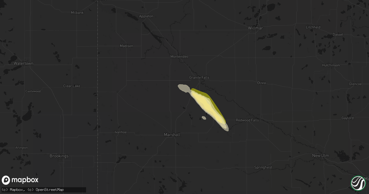 Hail map in Hanley Falls, MN on August 20, 2026