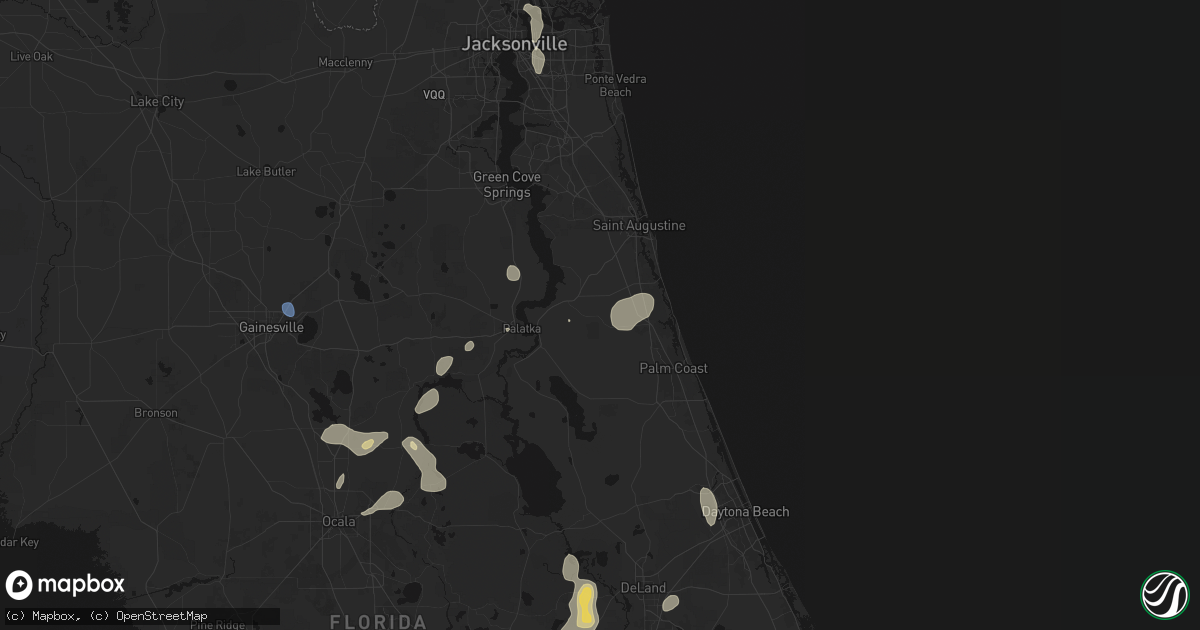 Hail map in Hastings, FL on August 20, 2026