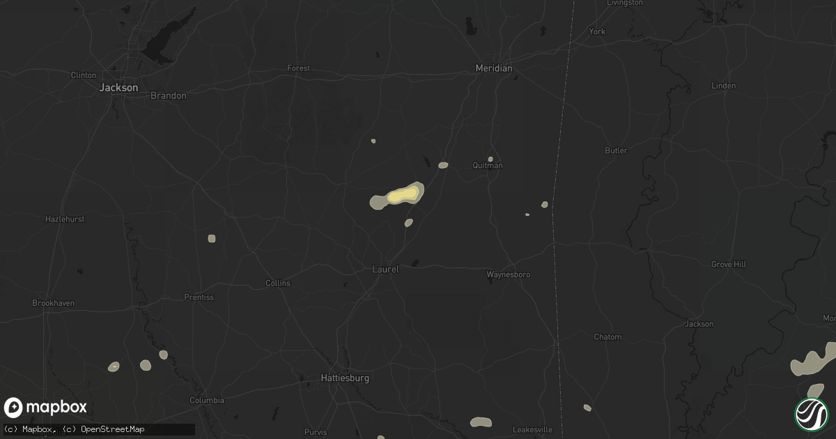 Hail map in Heidelberg, MS on August 20, 2026