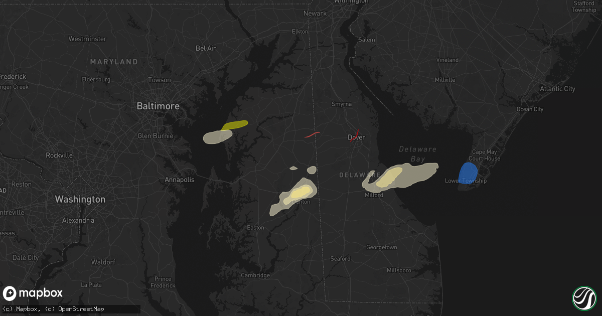 Hail map in Henderson, MD on August 20, 2026