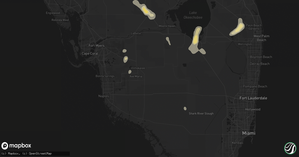 Hail map in Immokalee, FL on August 20, 2026