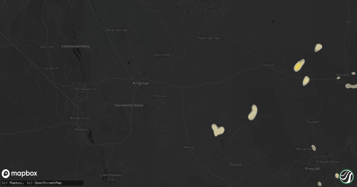 Hail map in Kingman, AZ on August 20, 2026
