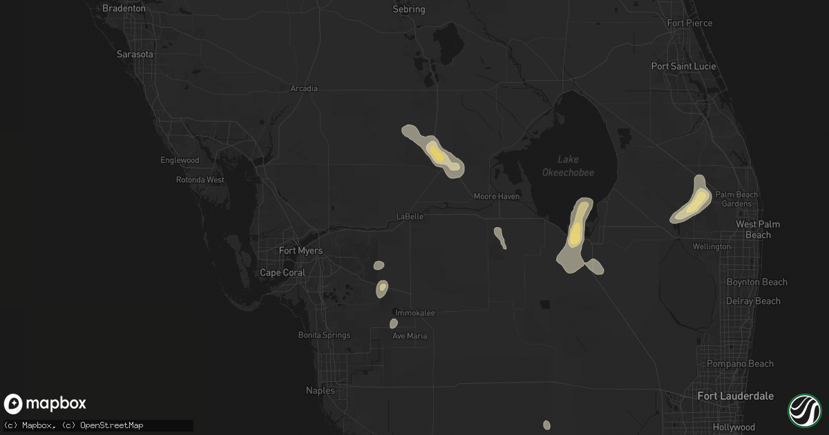 Hail map in Labelle, FL on August 20, 2026