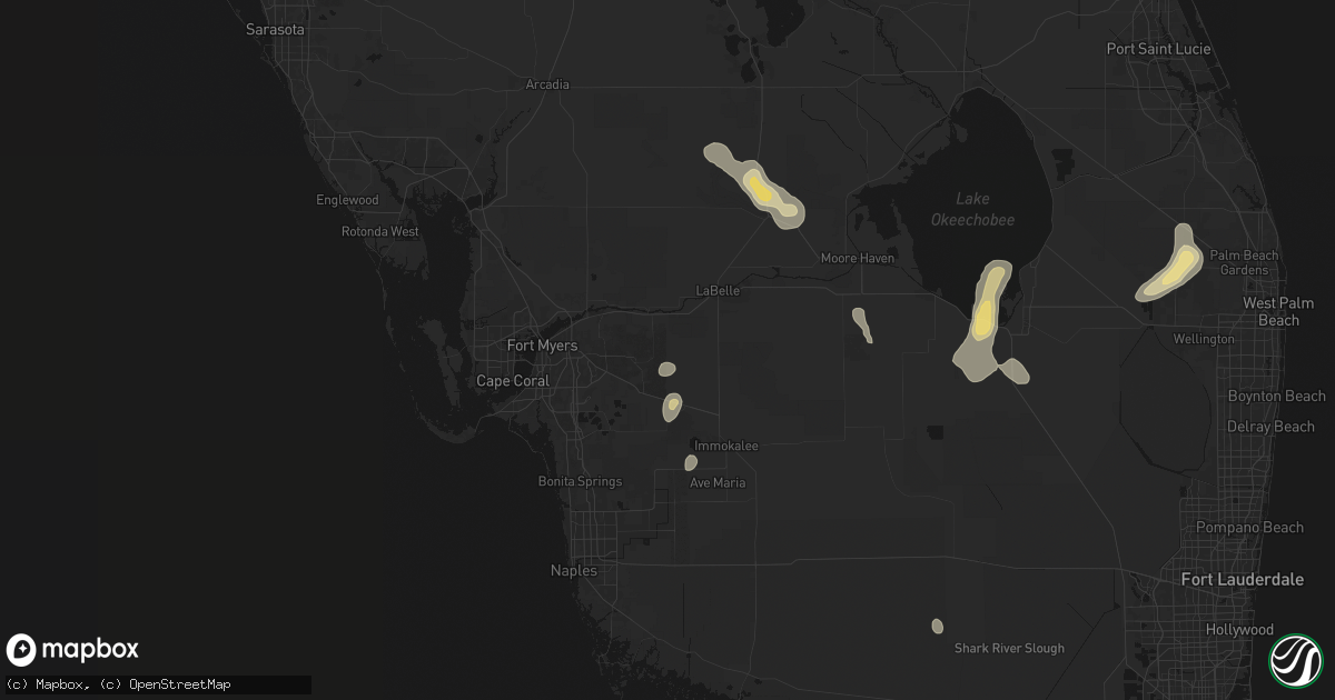 Hail map in Lehigh Acres, FL on August 20, 2026