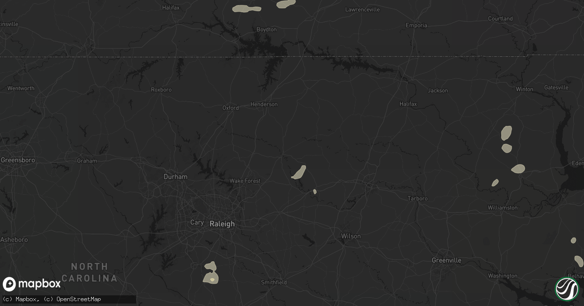 Hail map in Louisburg, NC on August 20, 2026
