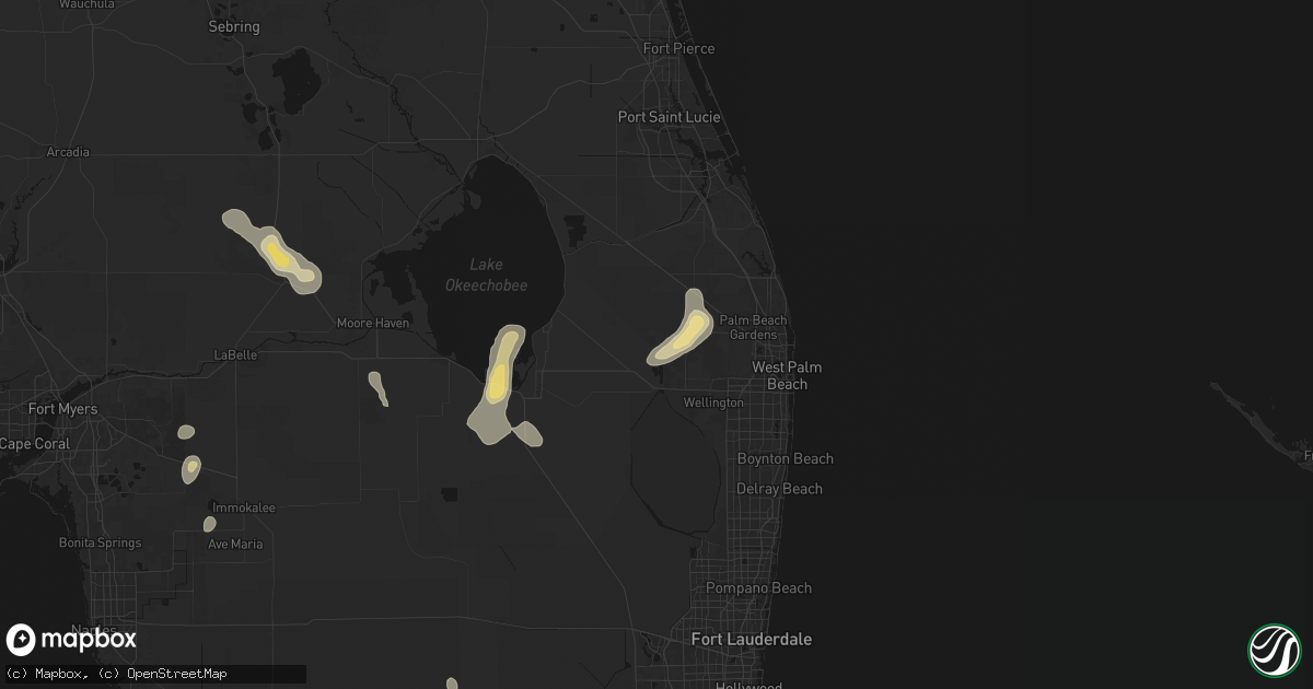 Hail map in Loxahatchee, FL on August 20, 2026