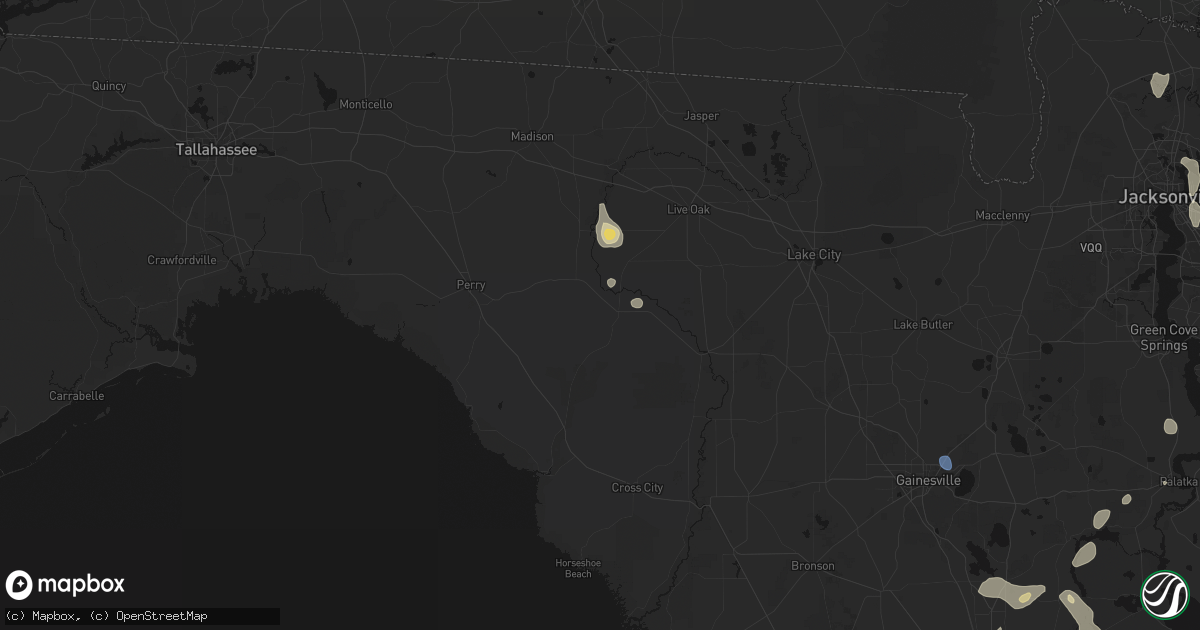 Hail map in Mayo, FL on August 20, 2026