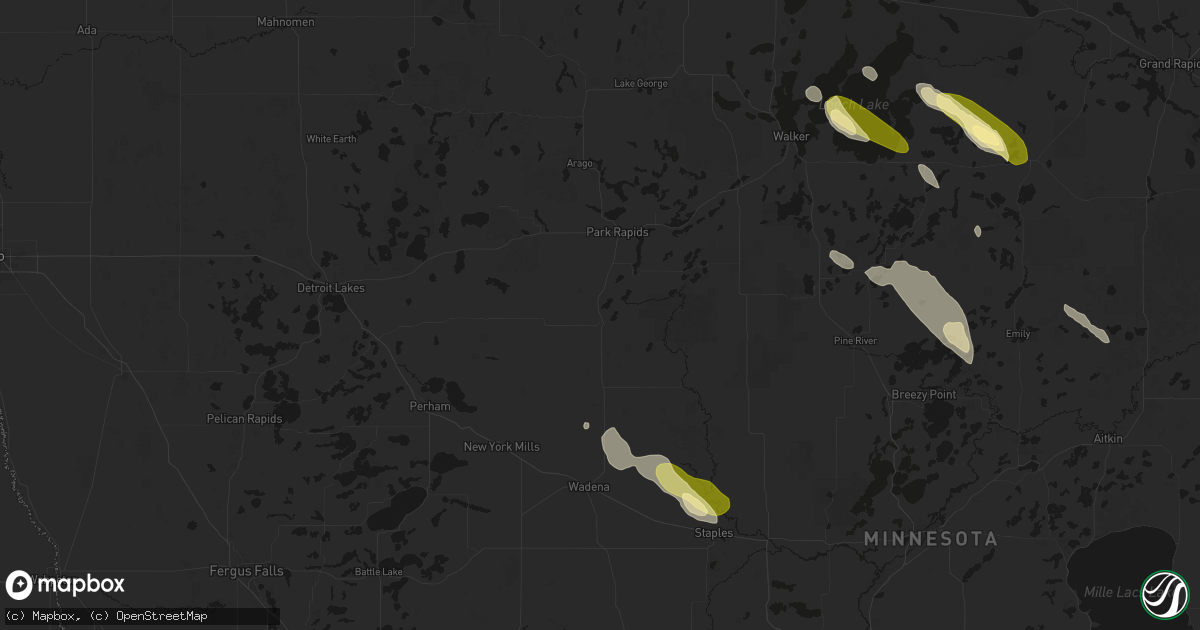 Hail map in Menahga, MN on August 20, 2026