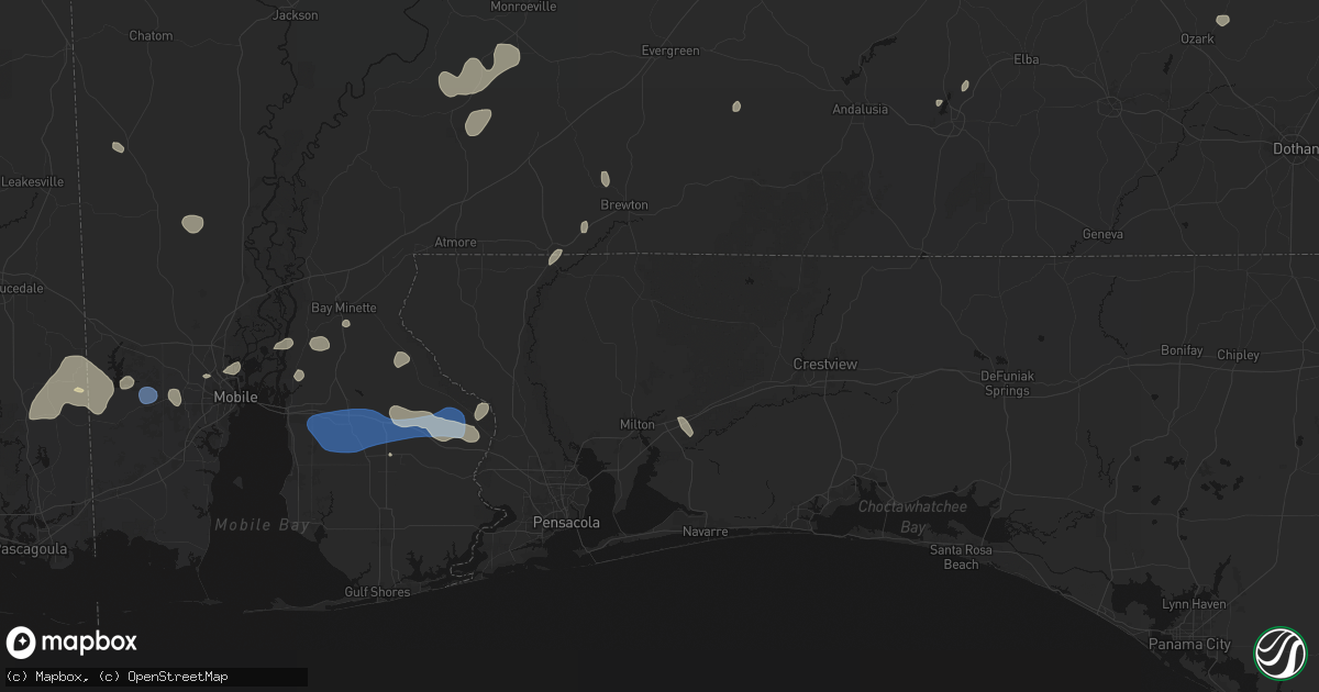 Hail map in Milton, FL on August 20, 2026