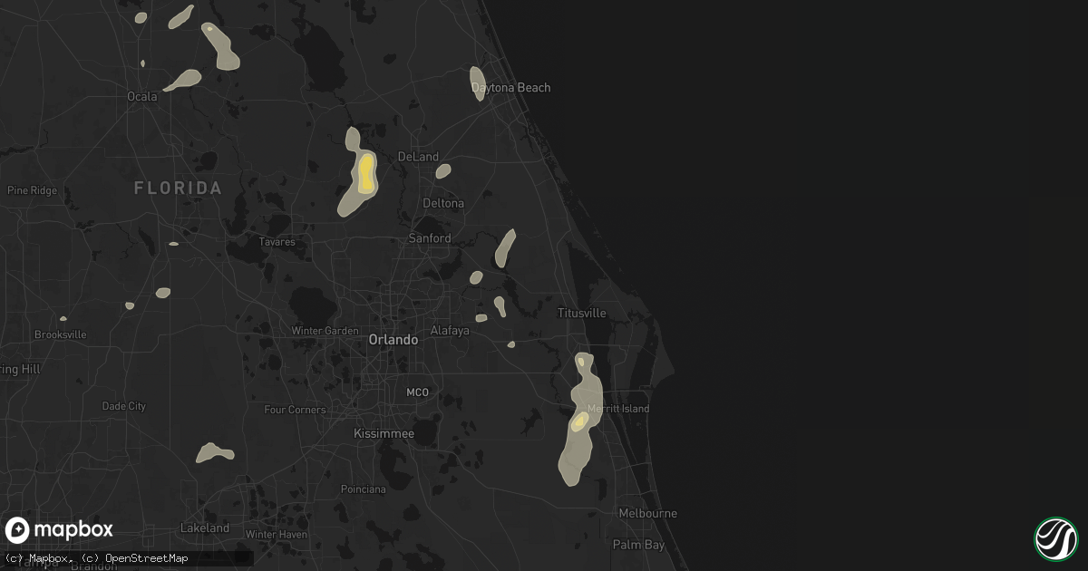 Hail map in Mims, FL on August 20, 2026