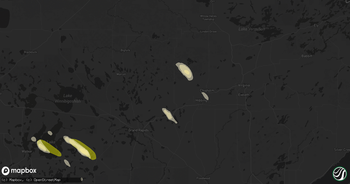 Hail map in Nashwauk, MN on August 20, 2026