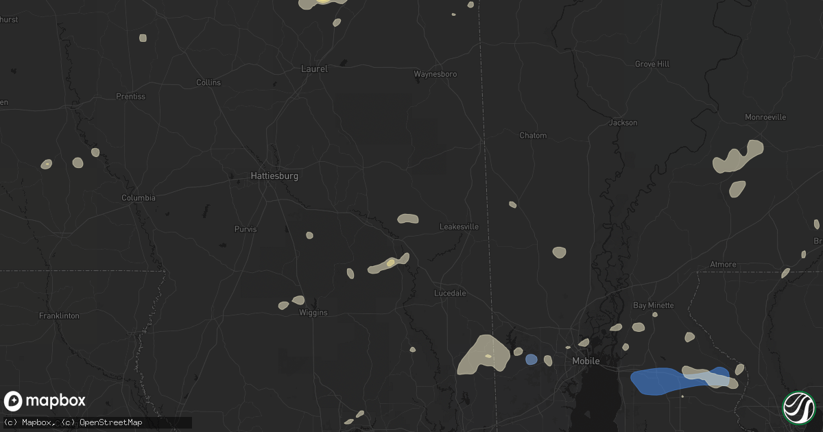 Hail map in Neely, MS on August 20, 2026