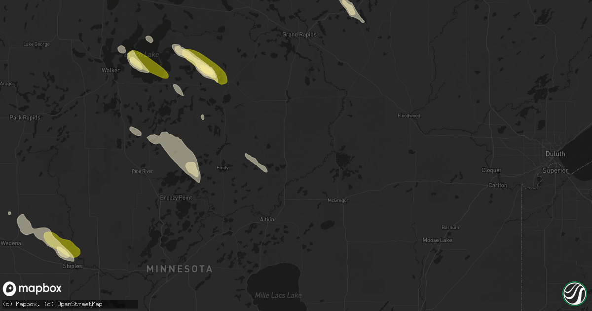 Hail map in Palisade, MN on August 20, 2026