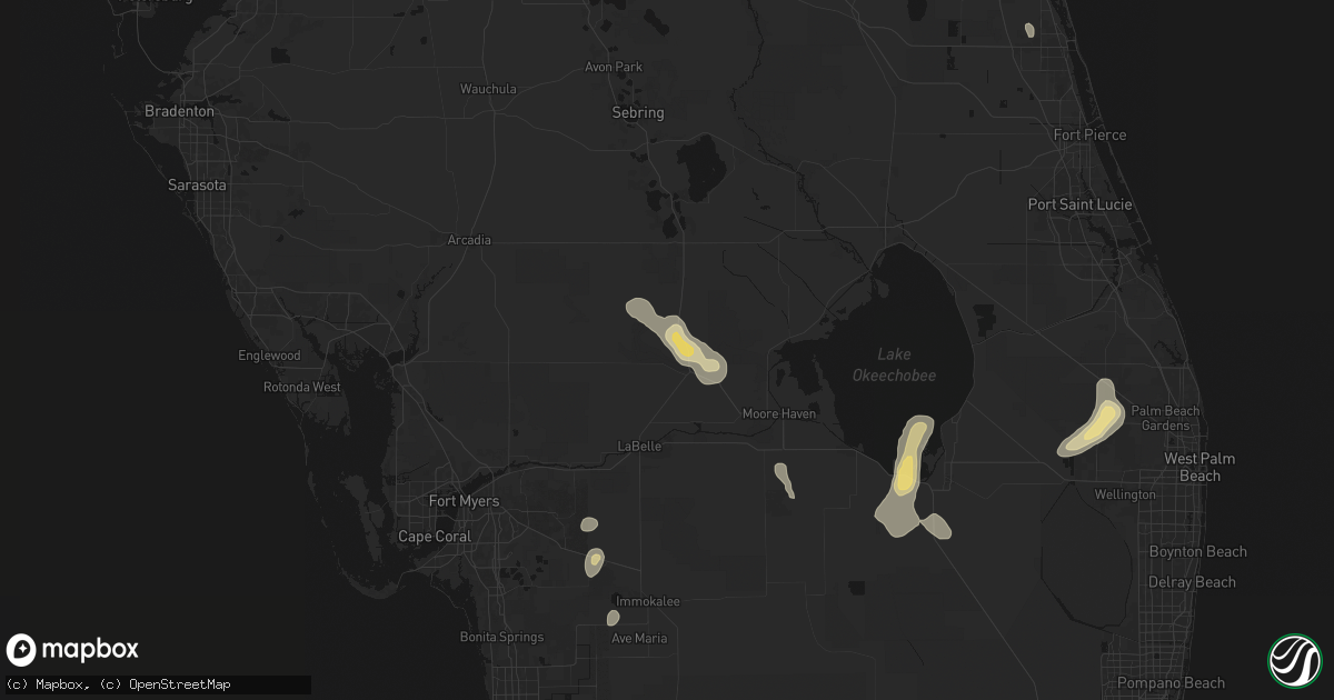 Hail map in Palmdale, FL on August 20, 2026