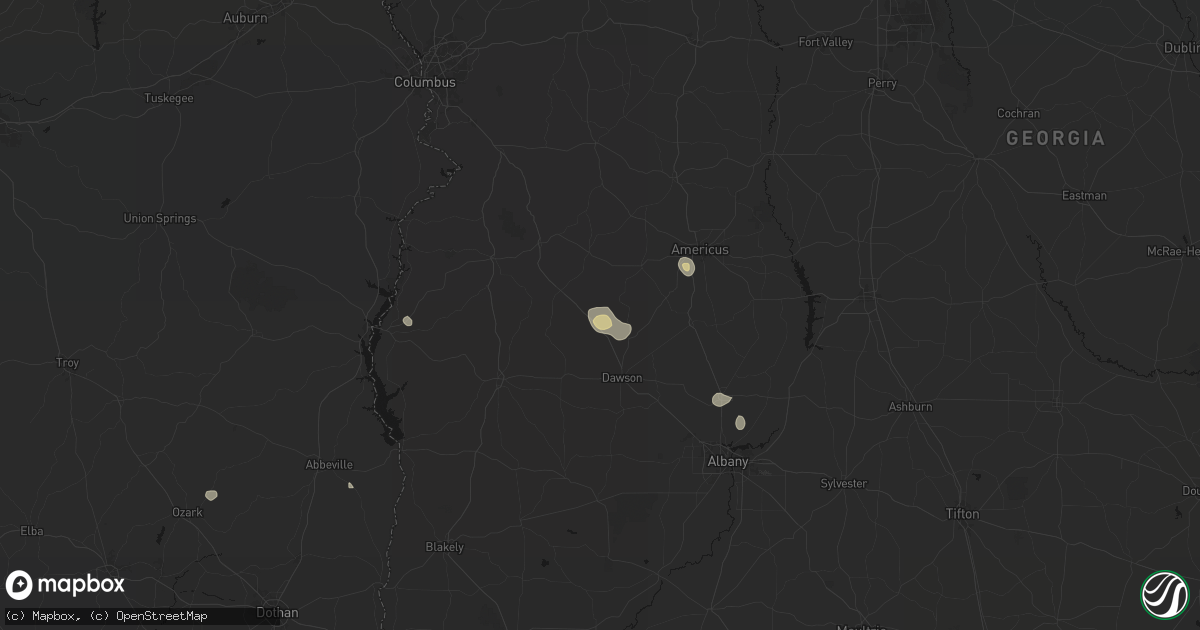 Hail map in Parrott, GA on August 20, 2026