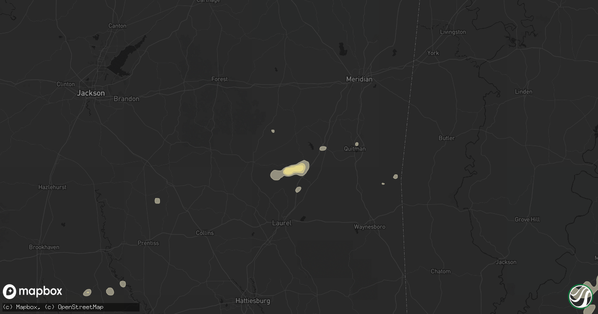 Hail map in Paulding, MS on August 20, 2026