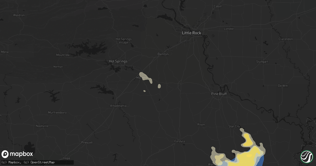 Hail map in Poyen, AR on August 20, 2026