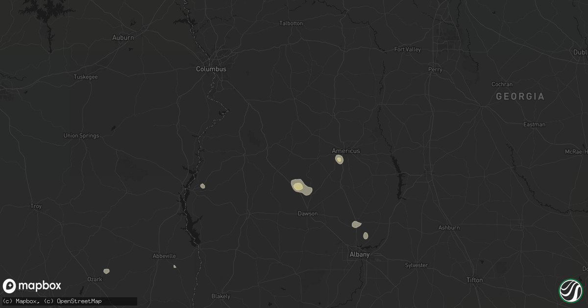 Hail map in Preston, GA on August 20, 2026