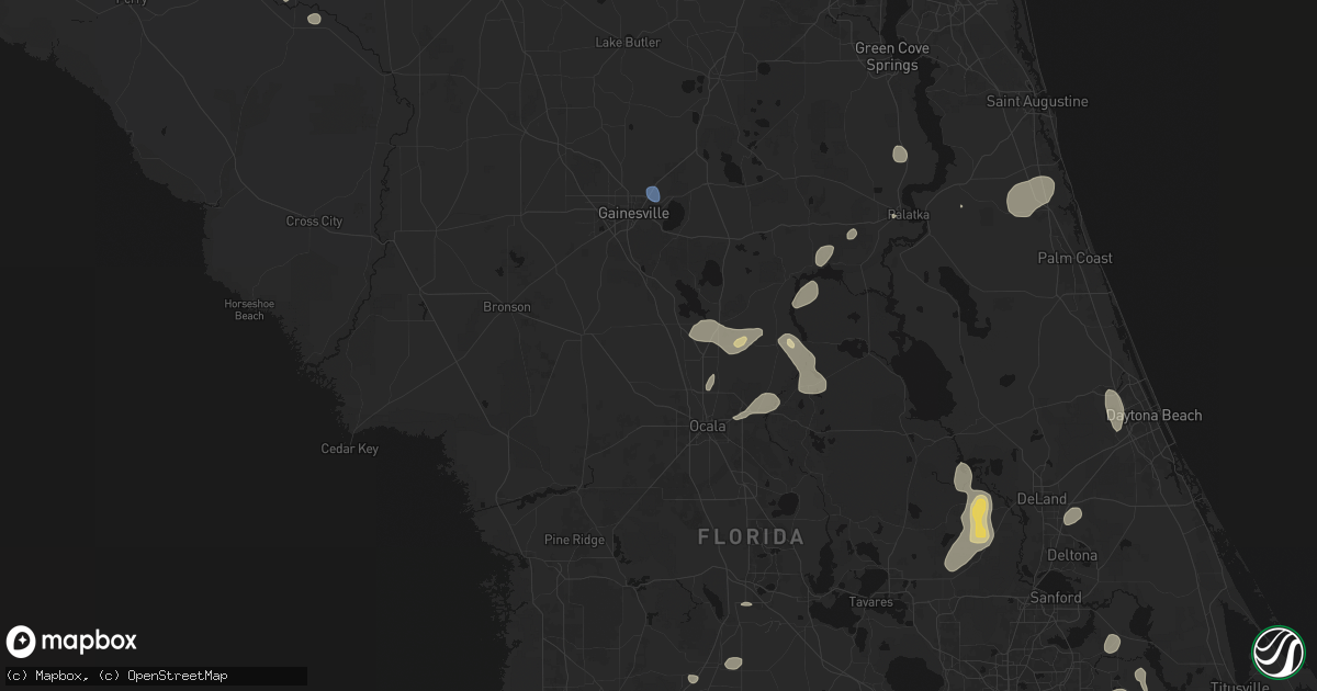Hail map in Reddick, FL on August 20, 2026