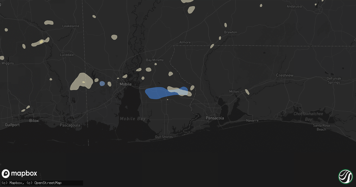 Hail map in Robertsdale, AL on August 20, 2026