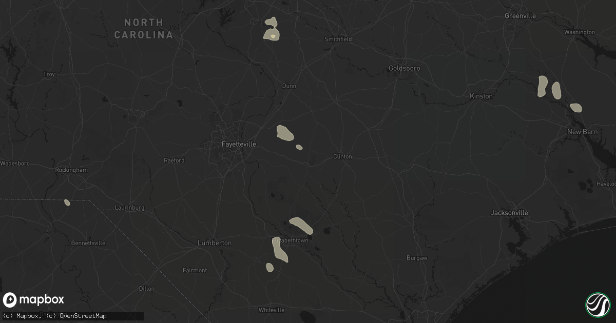 Hail map in Roseboro, NC on August 20, 2026