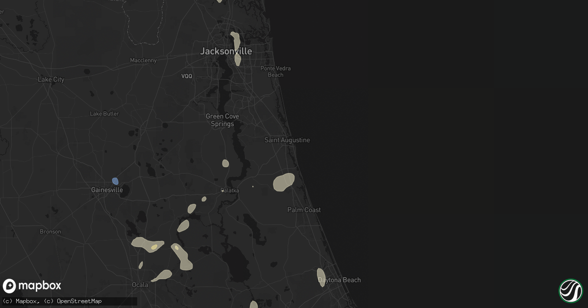 Hail map in Saint Augustine, FL on August 20, 2026