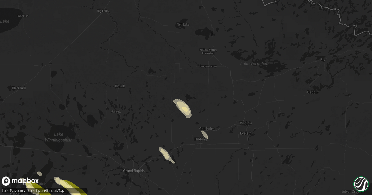 Hail map in Side Lake, MN on August 20, 2026