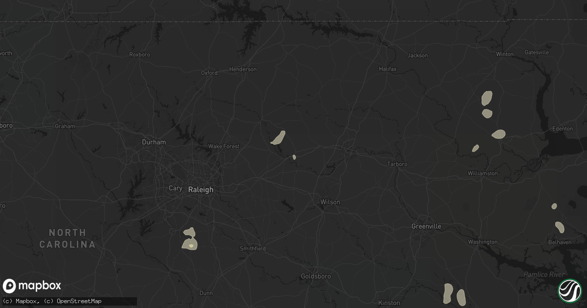 Hail map in Spring Hope, NC on August 20, 2026