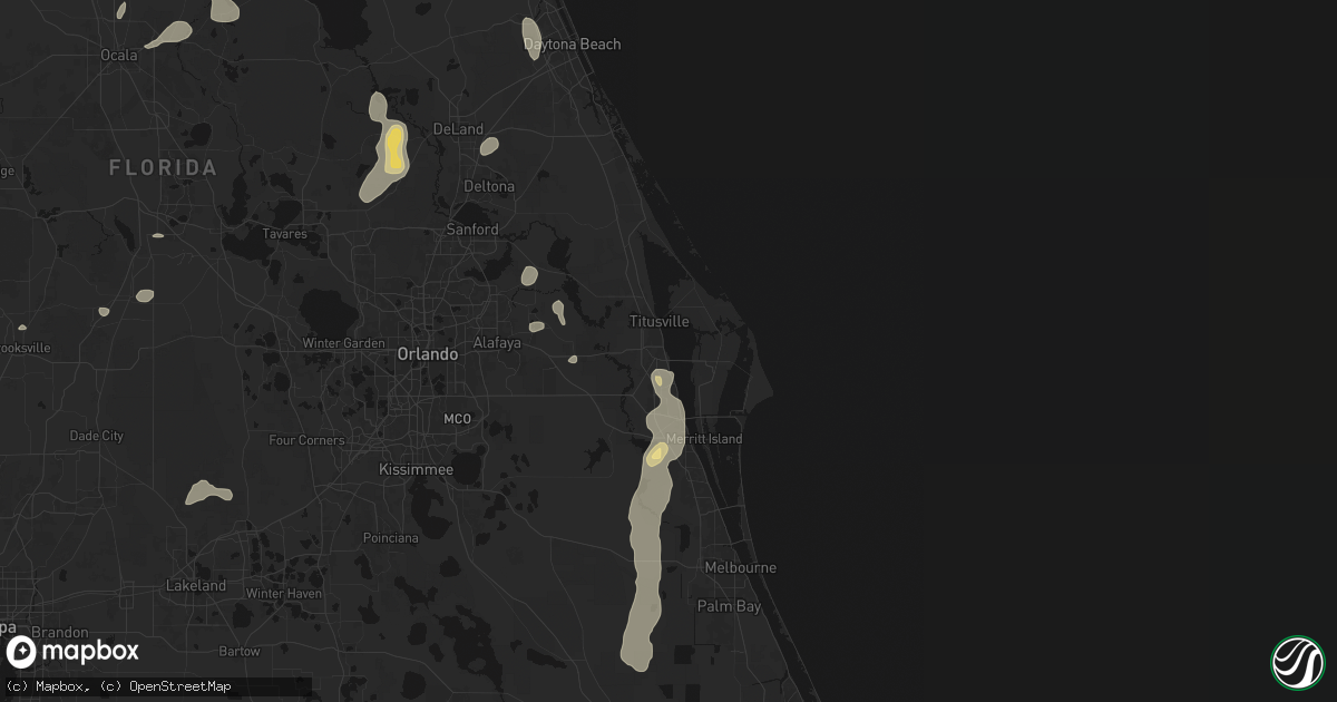 Hail map in Titusville, FL on August 20, 2026