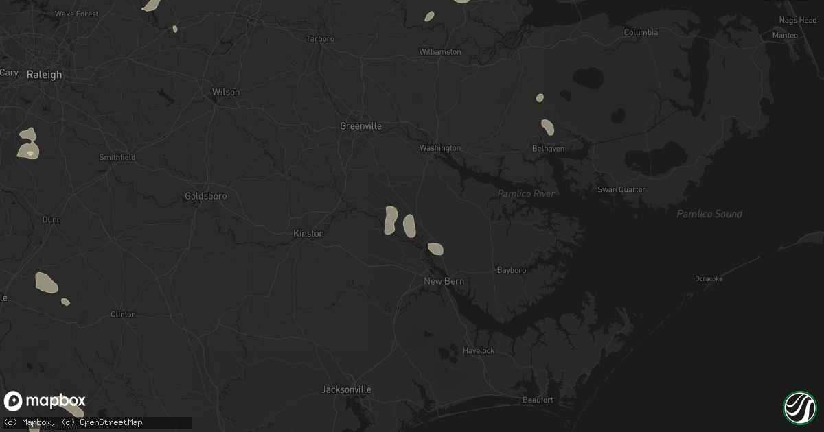 Hail map in Vanceboro, NC on August 20, 2026