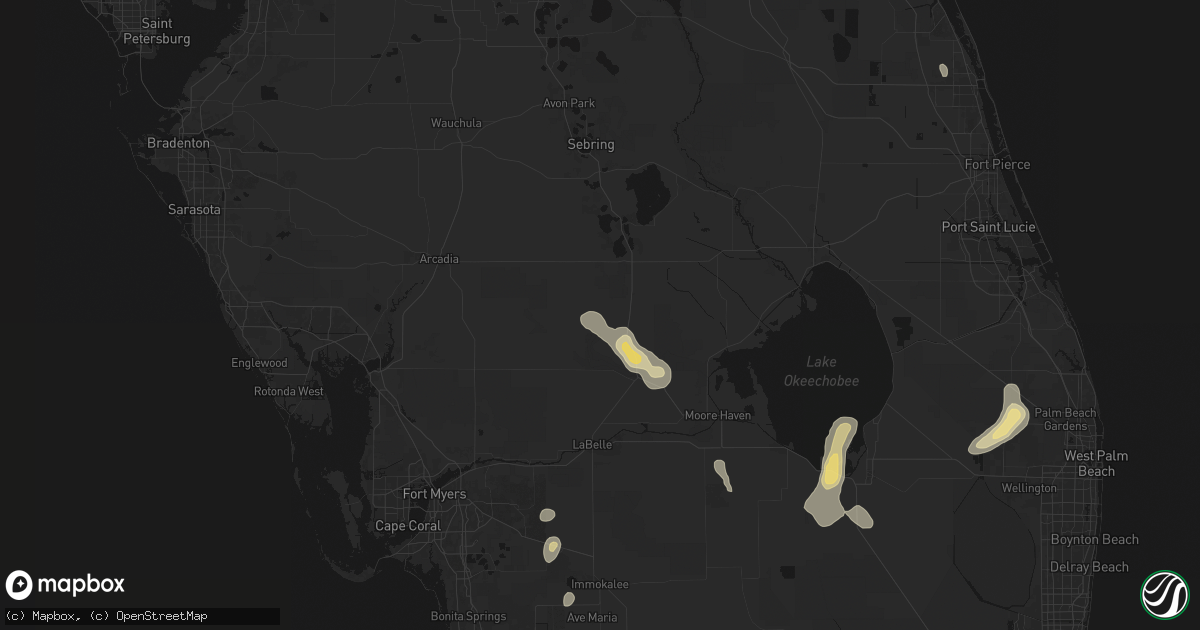 Hail map in Venus, FL on August 20, 2026
