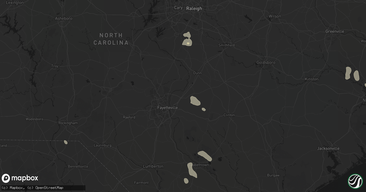 Hail map in Wade, NC on August 20, 2026
