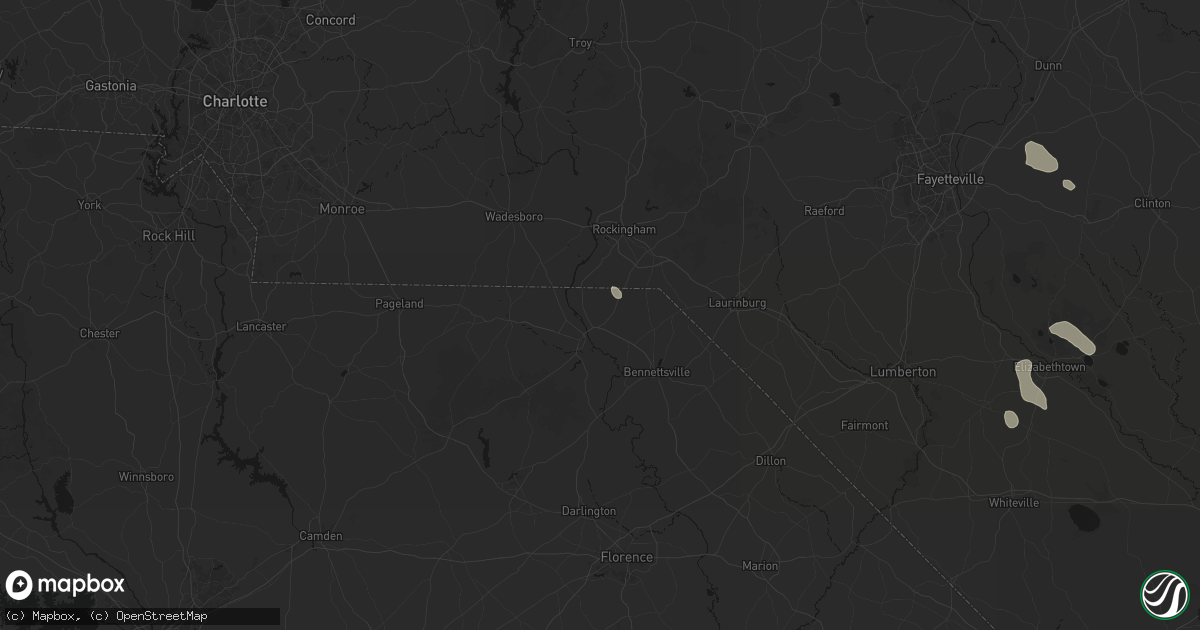 Hail map in Wallace, SC on August 20, 2026