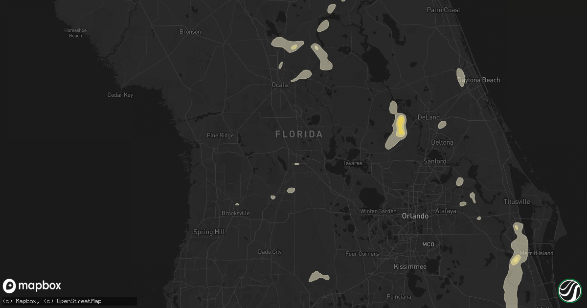 Hail map in Wildwood, FL on August 20, 2026